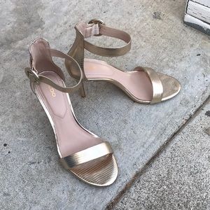 Aldo Gold Strappy Heels